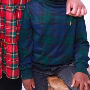 Ralph Lauren Dark Green Checkered Turtleneck